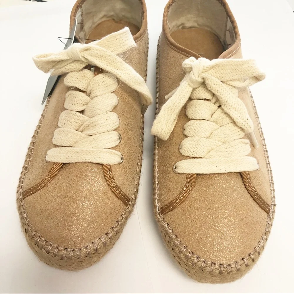 EMU Australia rose gold lace up‎ espadrille sneaker sz 7&8